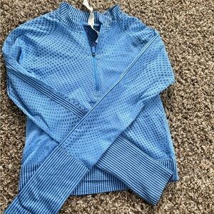 Lululemon Athletica Blue Zip Up Sweater with Sporty Texture